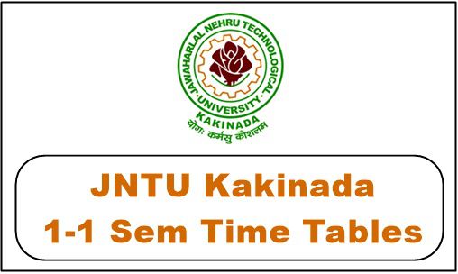 JNTUK 1-1 Time Table