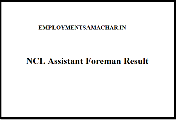 NCL Assistant Foreman Result