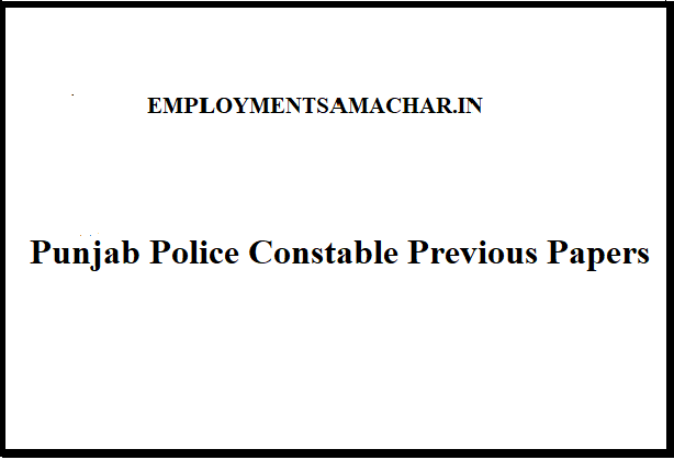 Punjab Police Constable Previous Papers