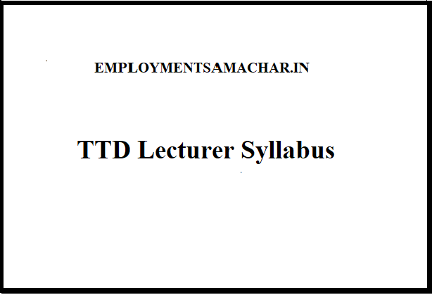 TTD Lecturer Syllabus