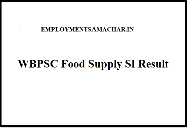 WBPSC Food Supply SI Result